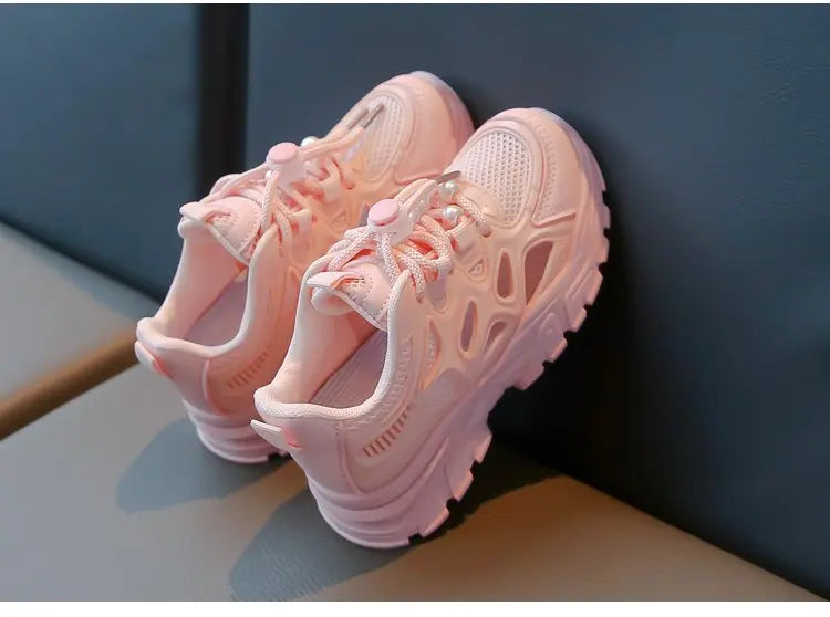 Children Mesh Casual Shoes Girls Summer White Chunky Dad Sneakers Kids Toddler Lightweight Non Slip Summer Comfort Shoes