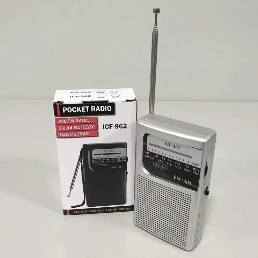 XIKCU ICF-962 Mini Radio FM- AM Battery Operated Portable Radio Best Reception Longest Lasting For Running Walking Home Soundbox
