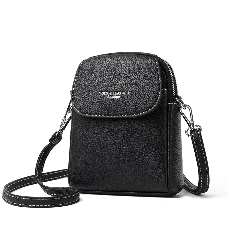 Luxury Leather Women Purse Fashion Female Handbag Brand Designer Shoulder Crossbody Bag High Quality Mobile Phone Bag Wallet