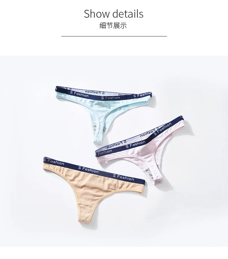 T-back Thongs Women Sexy Mini Briefs Seamless Underwear Low Rise G-string Cotton Underpants Breathable Lingerie Bikini Trunks