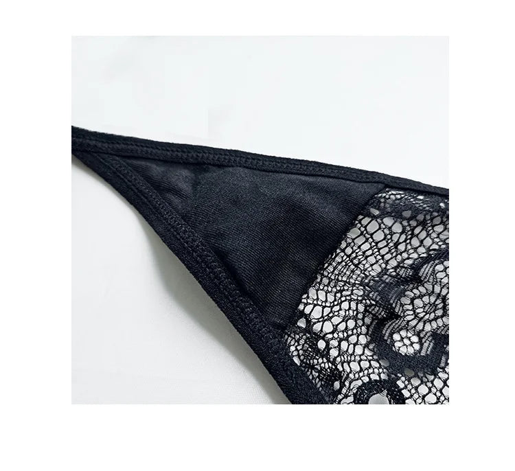 SP&CITY Low Waist Thin Transparent Thongs Lace Women's Underpants Sexy See Through Panties Erotic Hollow Out Seamless Briefs