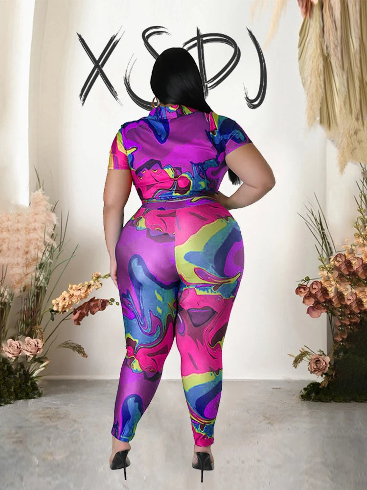 Summer Suit Ladies Satin Silk Top and Pants Sexy Plus Size 2 Piece Set Women Outfit Casual Elegant Wholesale Dropshipping