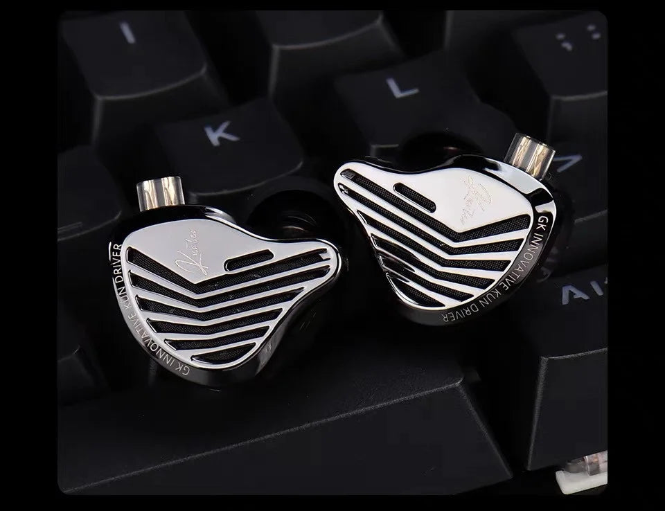 GK KUNTEN Dynamic Drive Headphones HIFI Heavy Bass Earbuds Sports Metal Headphones Detachable Eeadphones 2PIN KZ Zenith ED Gift