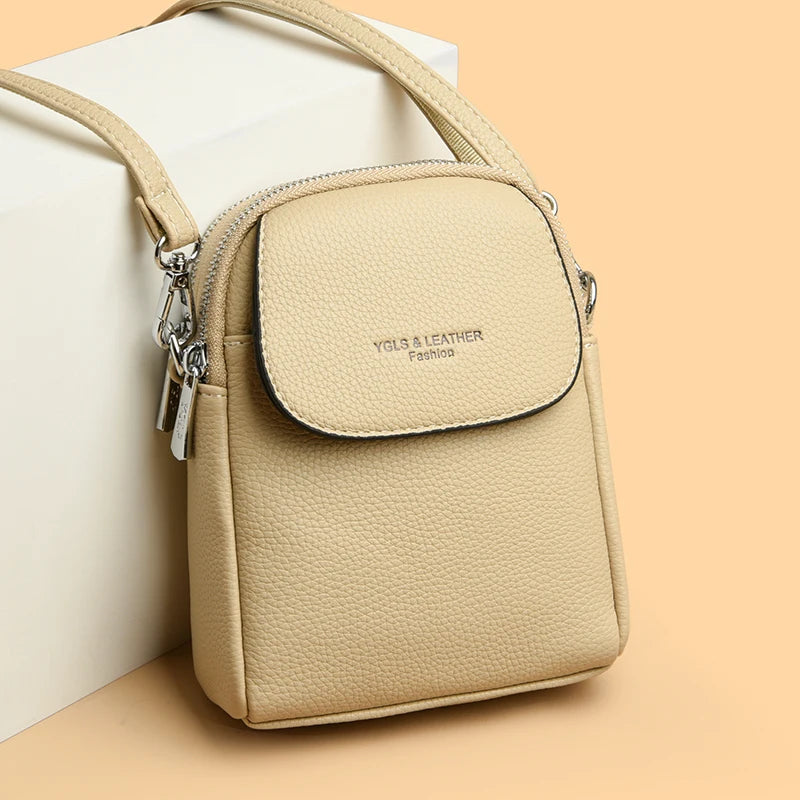 Luxury Leather Women Purse Fashion Female Handbag Brand Designer Shoulder Crossbody Bag High Quality Mobile Phone Bag Wallet