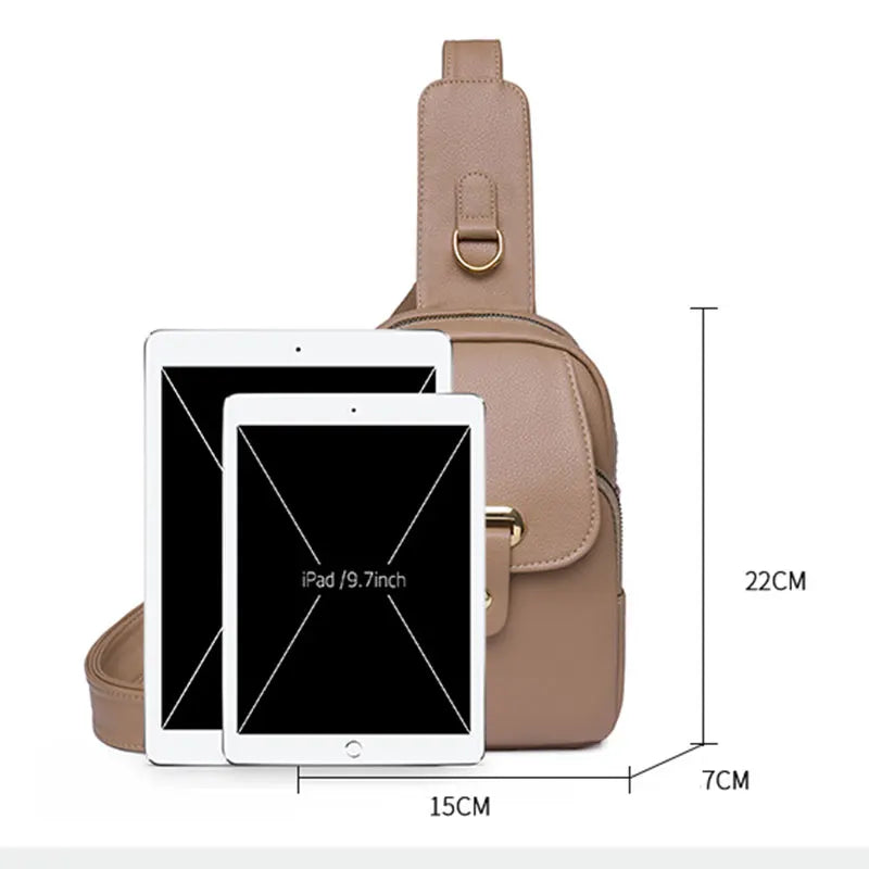 Women Bag Chest Bags Soft PU Leather New Trend Bags Female Crossbody Bag Shoulder Messenger Bags Multiple Pockets Pack Designer