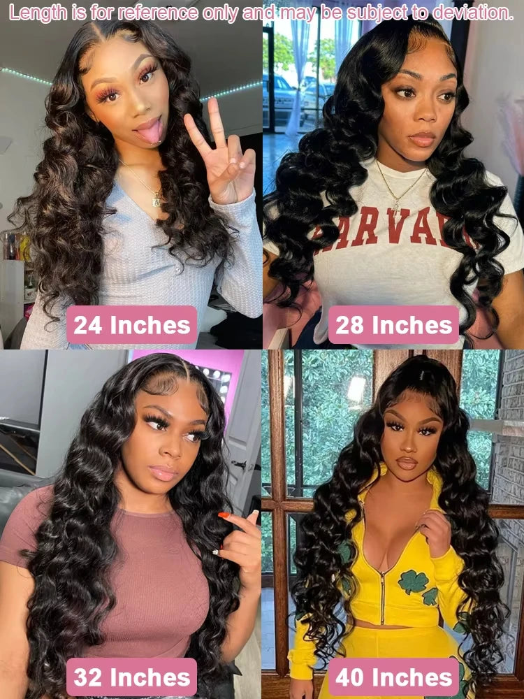 Lakeisha High Density Loose Wave HD 13x6 Lace Front Wigs Human Hair Black Raw Brazilian Deep Curly 40 Inch 13x4 Lace Frontal Wig