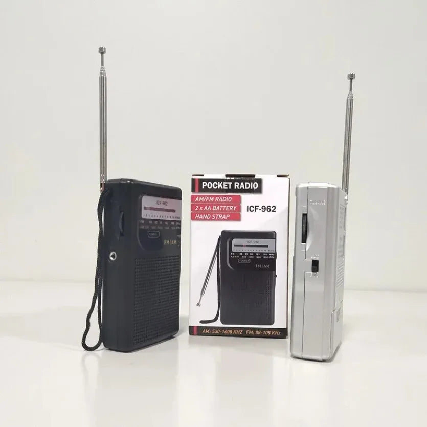 XIKCU ICF-962 Mini Radio FM- AM Battery Operated Portable Radio Best Reception Longest Lasting For Running Walking Home Soundbox