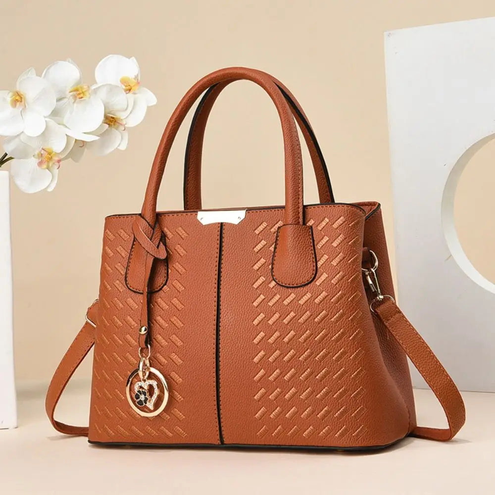 Versatile PU Leather Ladies Hand Bags Large Capacity Zipper Hand-Held Shoulder Bag Underarm Bags Women