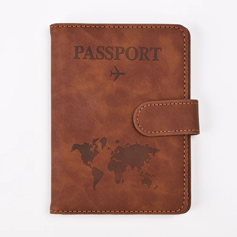 Women Men Travel Passport Holder Cover Case PU Leather Credit ID Card Holder Case Ticket Protective Wallet Bags