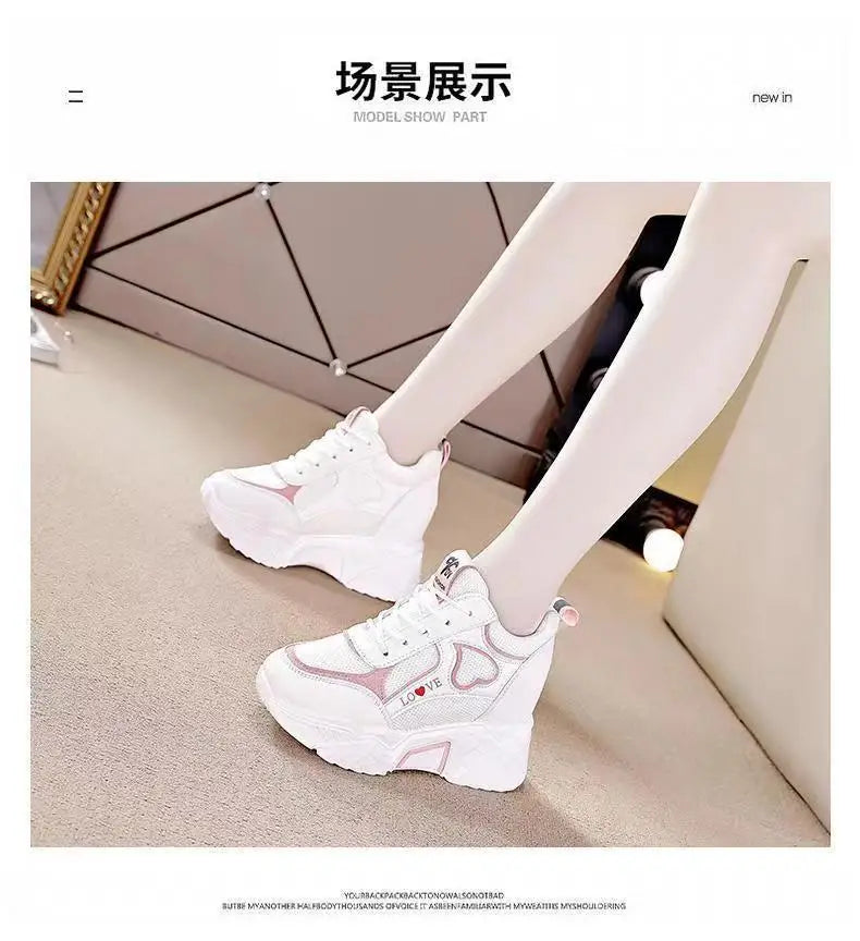 High Quality Women Platform Sneakers  Chunky Woman Casual Dad Shoes Basket Female Fashion Sport Mesh Lace Up Shoes 2024