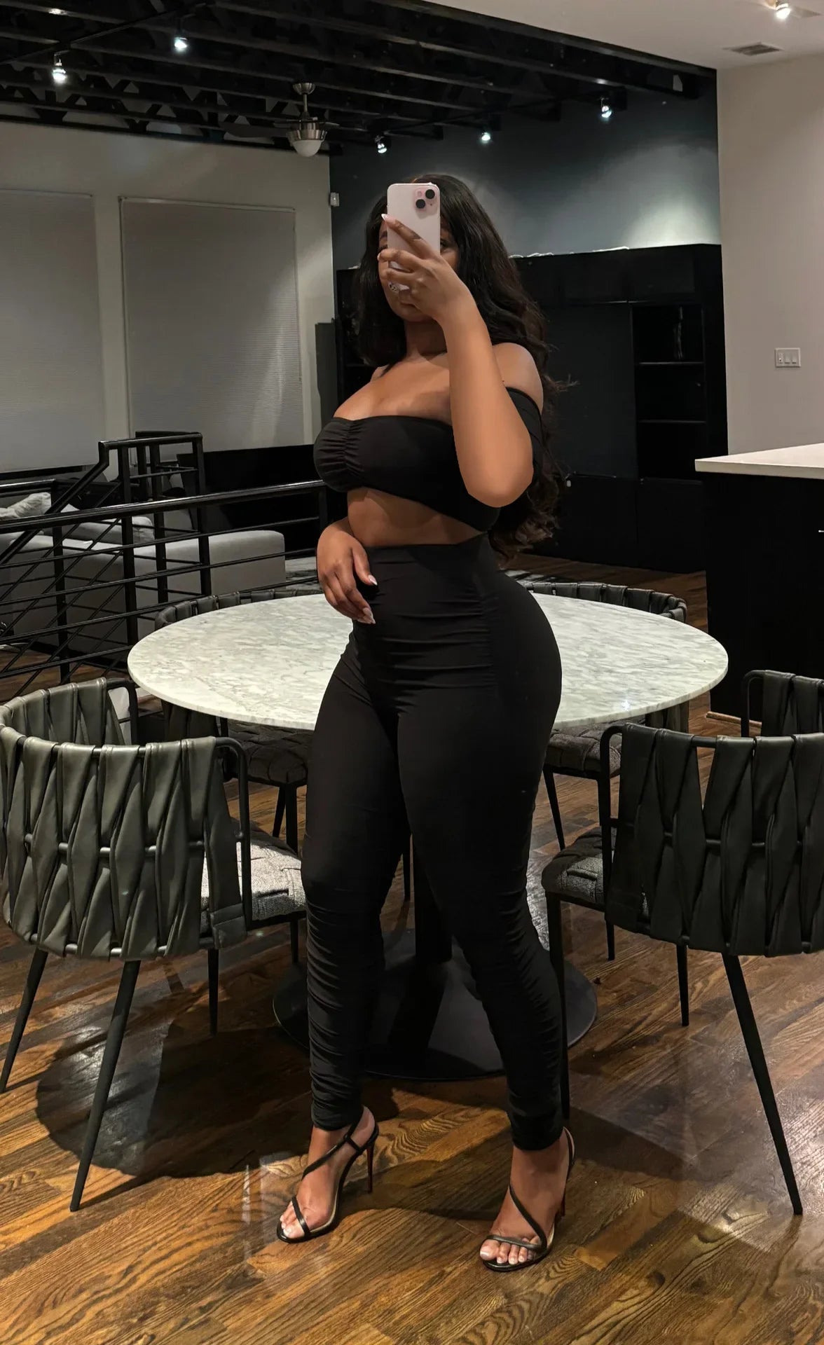 Fitness Women's Set Ruched Stacked Off Shoulder Crop Top and Legging Pants 2025 Summer Two 2 Piece Sets Outfit Tracksuit