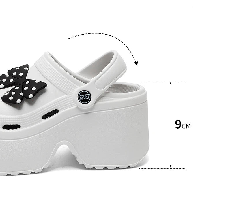 Women Chunky Platform Sandals New Summer Soft Thick Sole Diy Clogs Garden Shoes Woman Closed Toe Non-Slip Beach Slides Sandals