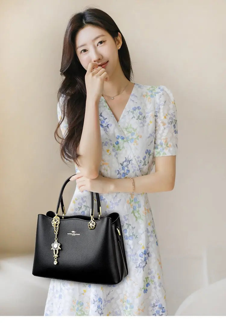 Unique Solid Color Retro Diaper Bag Luxury Crossbody Handbag For Women Chic Leather Shoulder Tote Purse