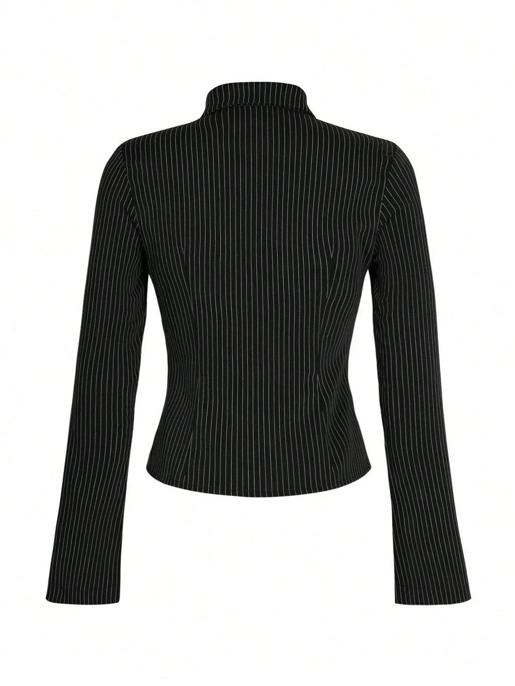 2025 Spring and Autumn New Fashionable and Casual Versatile V-neck Striped Temperament Slimming Long sleeved Shirt Top