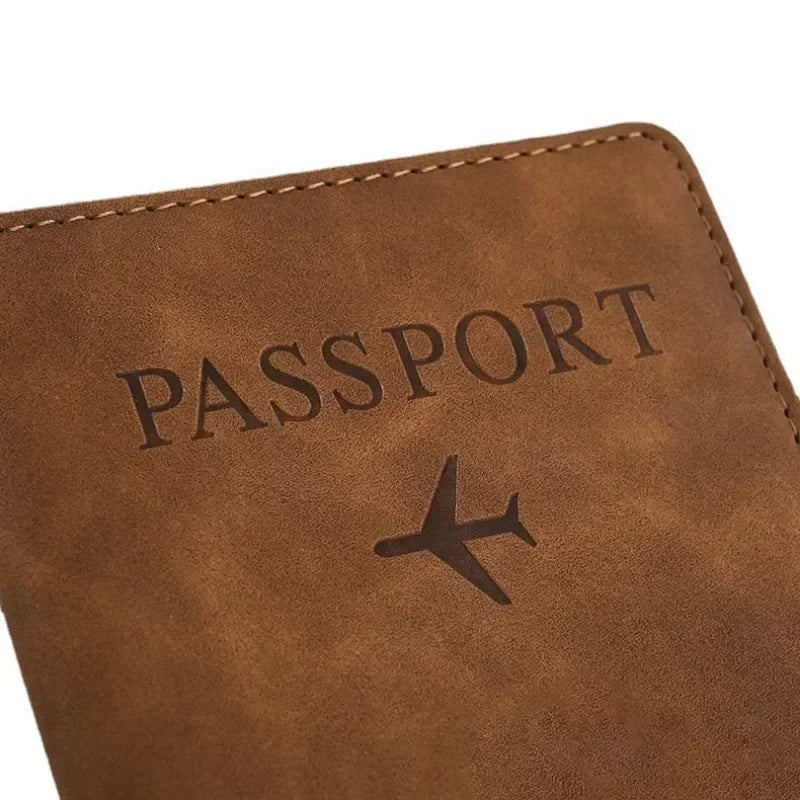 Women Men Travel Passport Holder Cover Case PU Leather Credit ID Card Holder Case Ticket Protective Wallet Bags