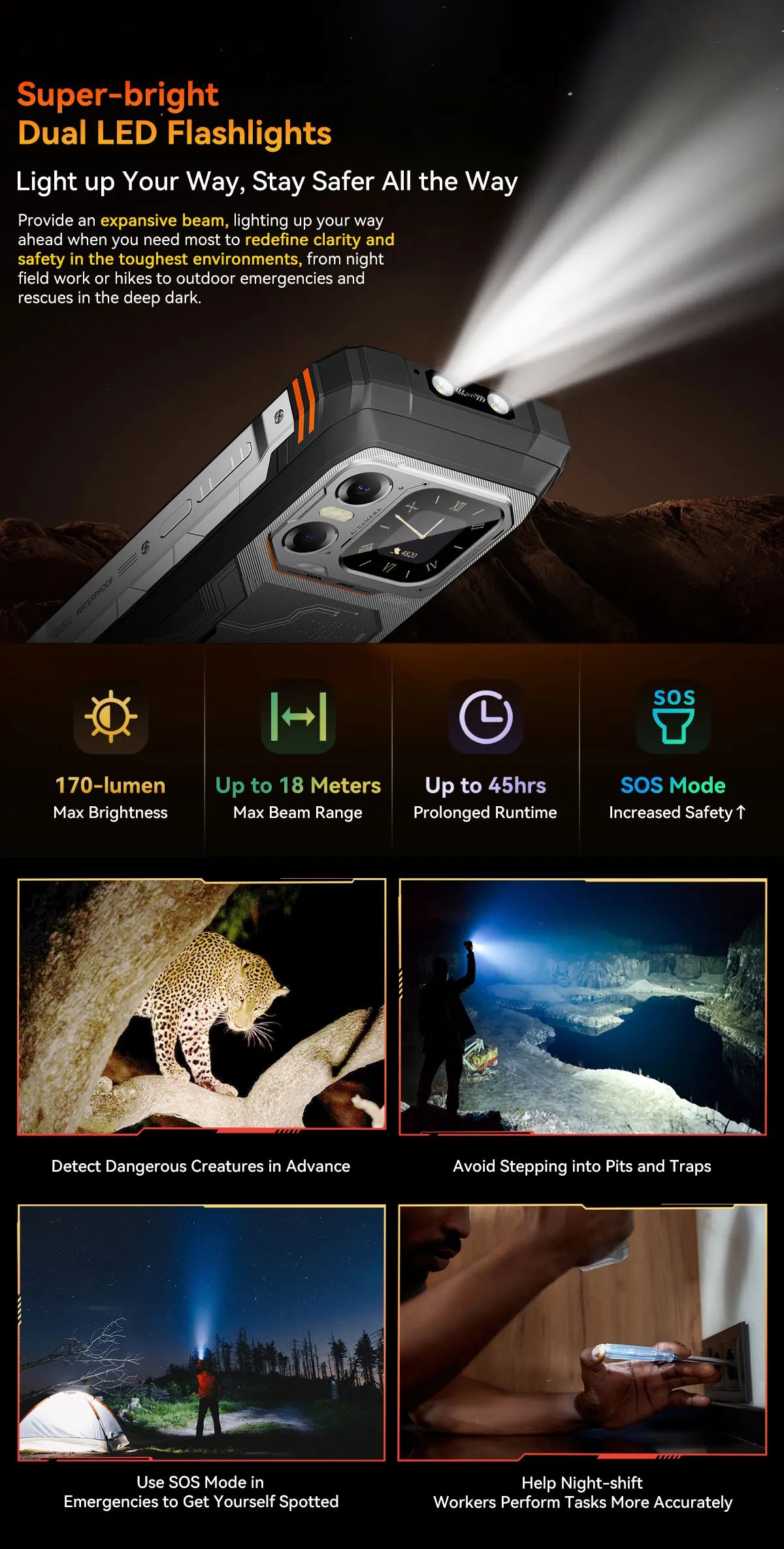 Blackview XPLORE 1 Outdoor Mobile Phone, 5G Waterproof Rugged Smartphone Android 15, 6.78'' 2.4K Display, 16GB+512GB, 20000mAh