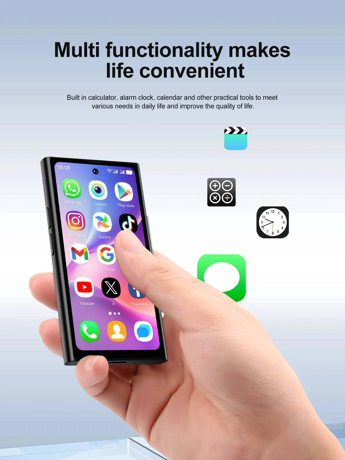 SERVO S27 Mini Smart Phone Android 10.0 WCDMA 3G Cellular Dual SIM 4.0" Display GPS 2000mAh 2+16GB Pocket Smartphones Play Store
