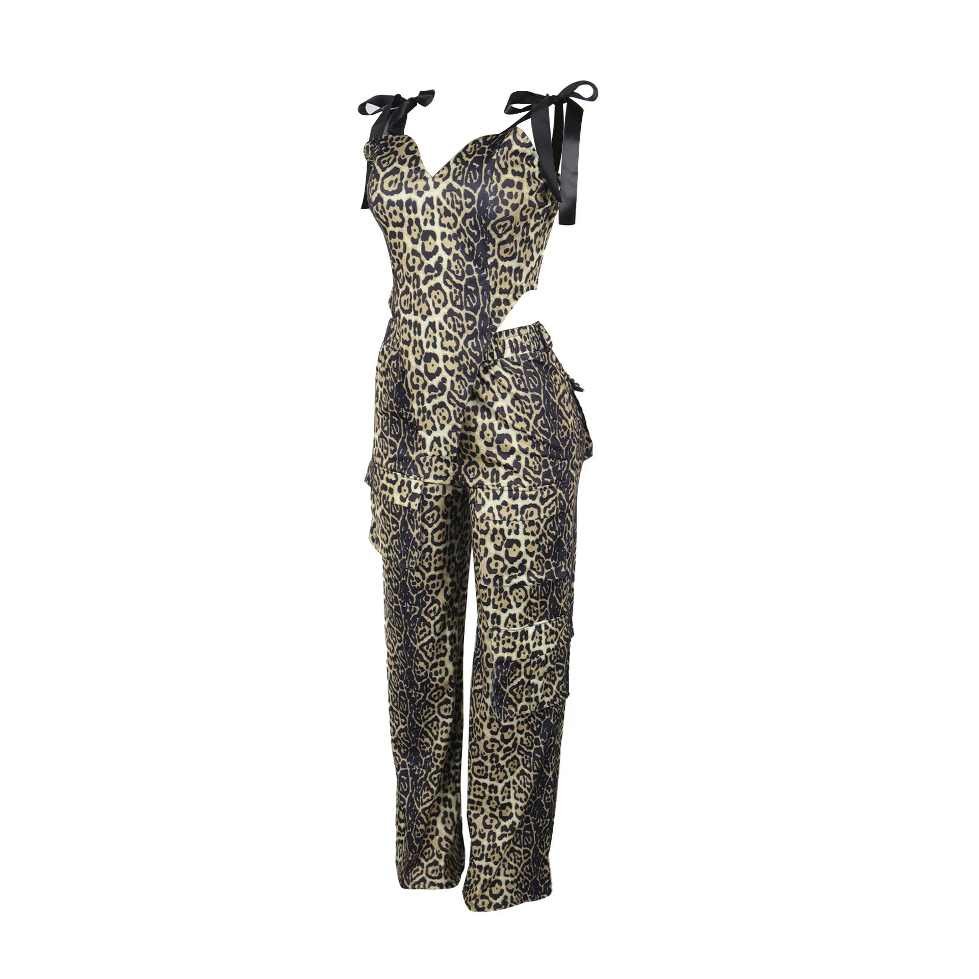 Two Pieces Women Pant Sets Print Matching Set Drawstring Pockets Sleeveless Top Elastic Waist Pants Slim Fit Casual 2026 Spring
