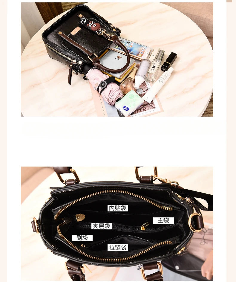 Women's Handbag Simple Casual Fashionable Retro Single Shoulder Crossbody Bag Versatile Large Capacity Shoulder Bag