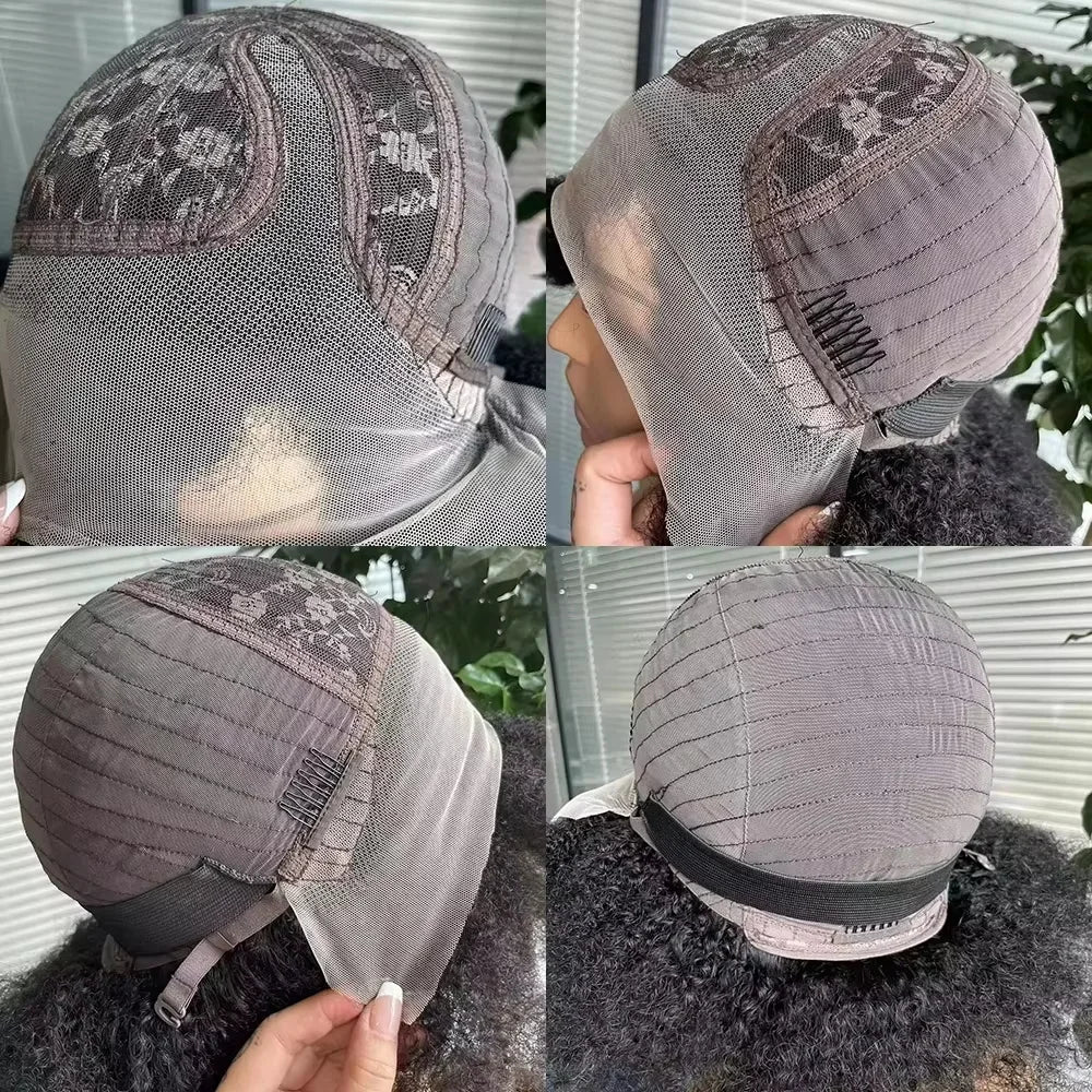 Afro Kinky Curly 13x4x2 T Part Lace Wigs Short Bob Wig 250 Density Human Hair Wigs Short Curly Afro Wigs for Woman