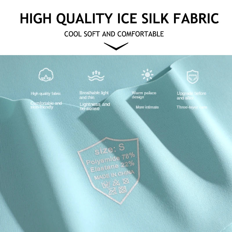 3Pcs/Set Traceless Ultra-thin Summer Underpants Sexy Low Rise Wave Edge Thongs Seamless Solid Color Ice Silk Breathable G-String
