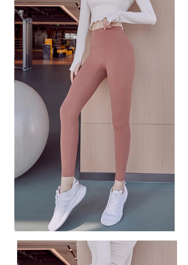 TRY TO BN Gym Leggings Yoga Pants Women Sports Fitness Naked Feeling High Waist Elastic Workout Push Up Leggings Tights Women