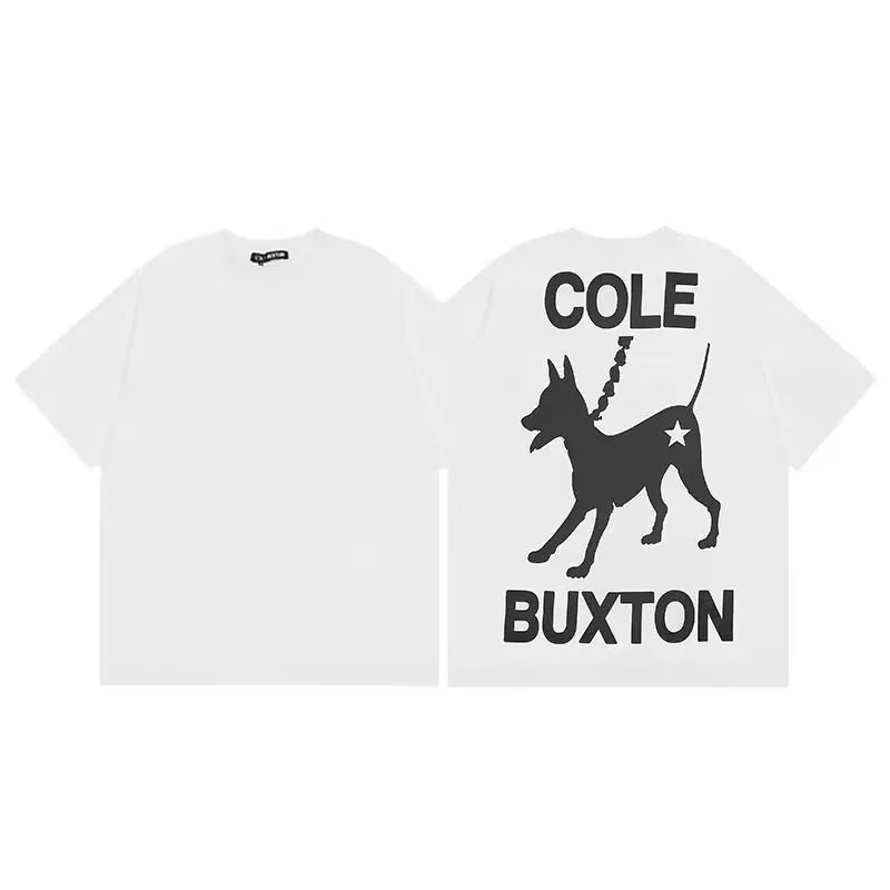 Classic Outdoor Leisure Cole Buxton Spring/Summer Men/Women Top Letter Logo Printed Short sleeved T-shirt Black White  Tees GYM