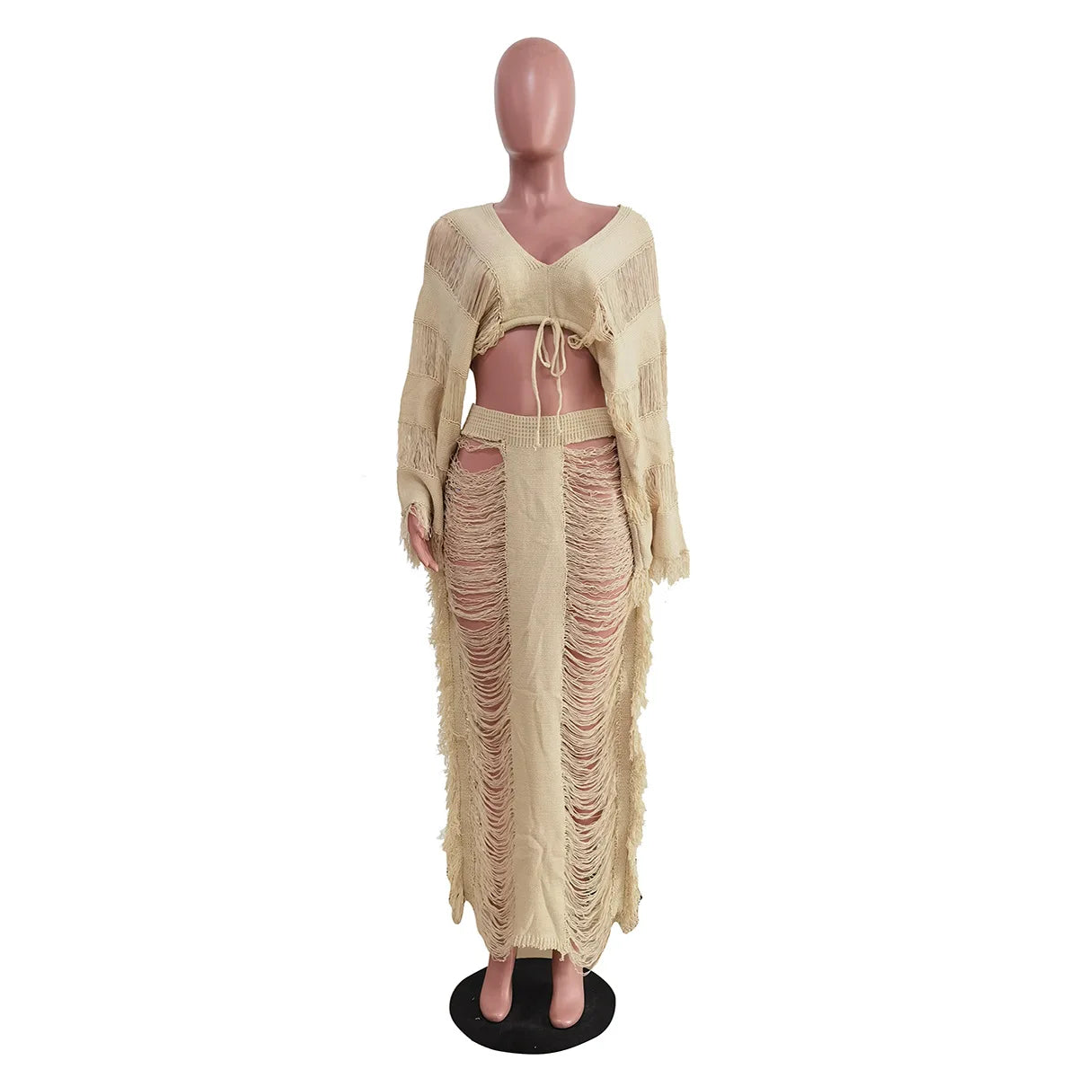 Swimwear Skirt Cover-up 2 Piece Set Women Crop Tops And Long Skirt Bathing Suit Fashion Solid Hollow Sexy Beach Cover Up Outfits
