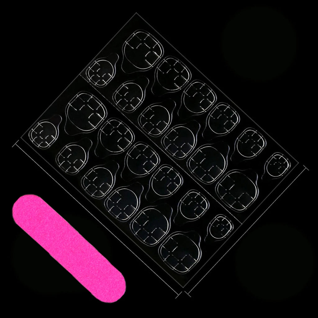 24Pcs/Set Press on Nails Women Maincure Tools Matte White French False Nail ABS Short Coffin Fake Nails Full Cover Nail Art Tips