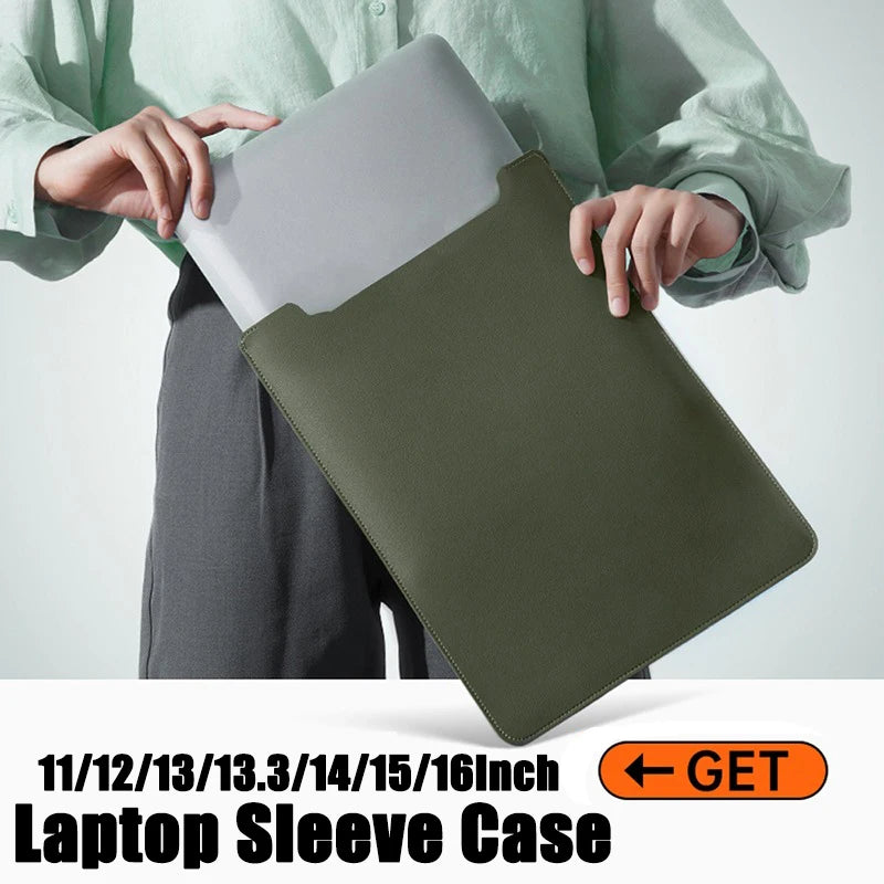 Business Travel Briefcase 11-16 Inch Laptop Sleeve Case PU Cover Notebook Protective Pouch Laptop Case Cover Non-Magnetic