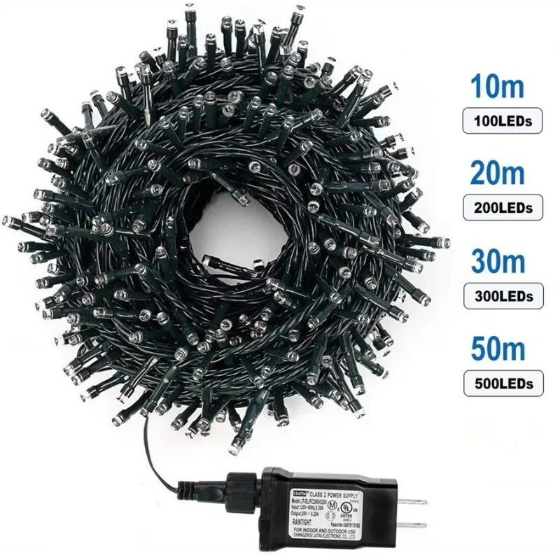 LED Christmas Fairy Lights 24V 50M/30M Waterproof String for Outdoor Garden Home Holiday Party Decoration