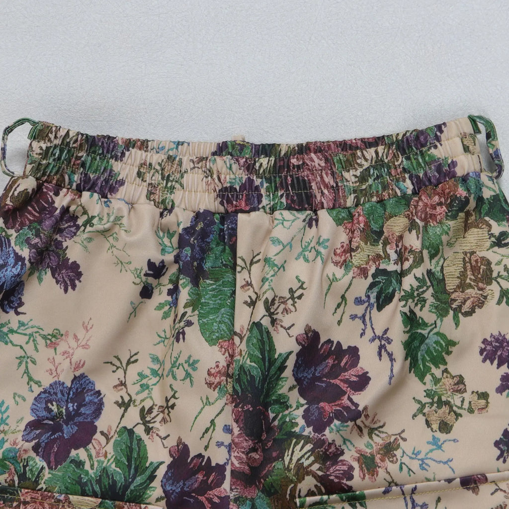 Two Pieces Women Pant Sets Print Matching Set Drawstring Pockets Sleeveless Top Elastic Waist Pants Slim Fit Casual 2026 Spring