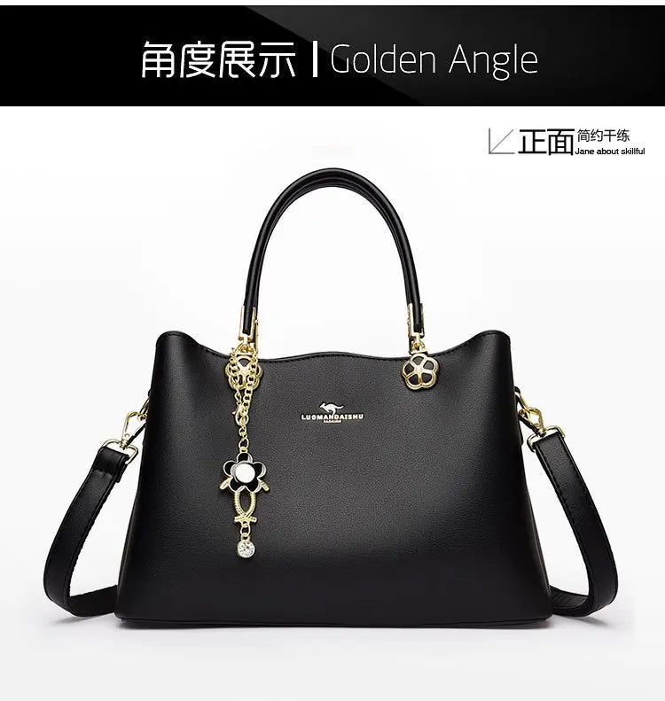 Unique Solid Color Retro Diaper Bag Luxury Crossbody Handbag For Women Chic Leather Shoulder Tote Purse