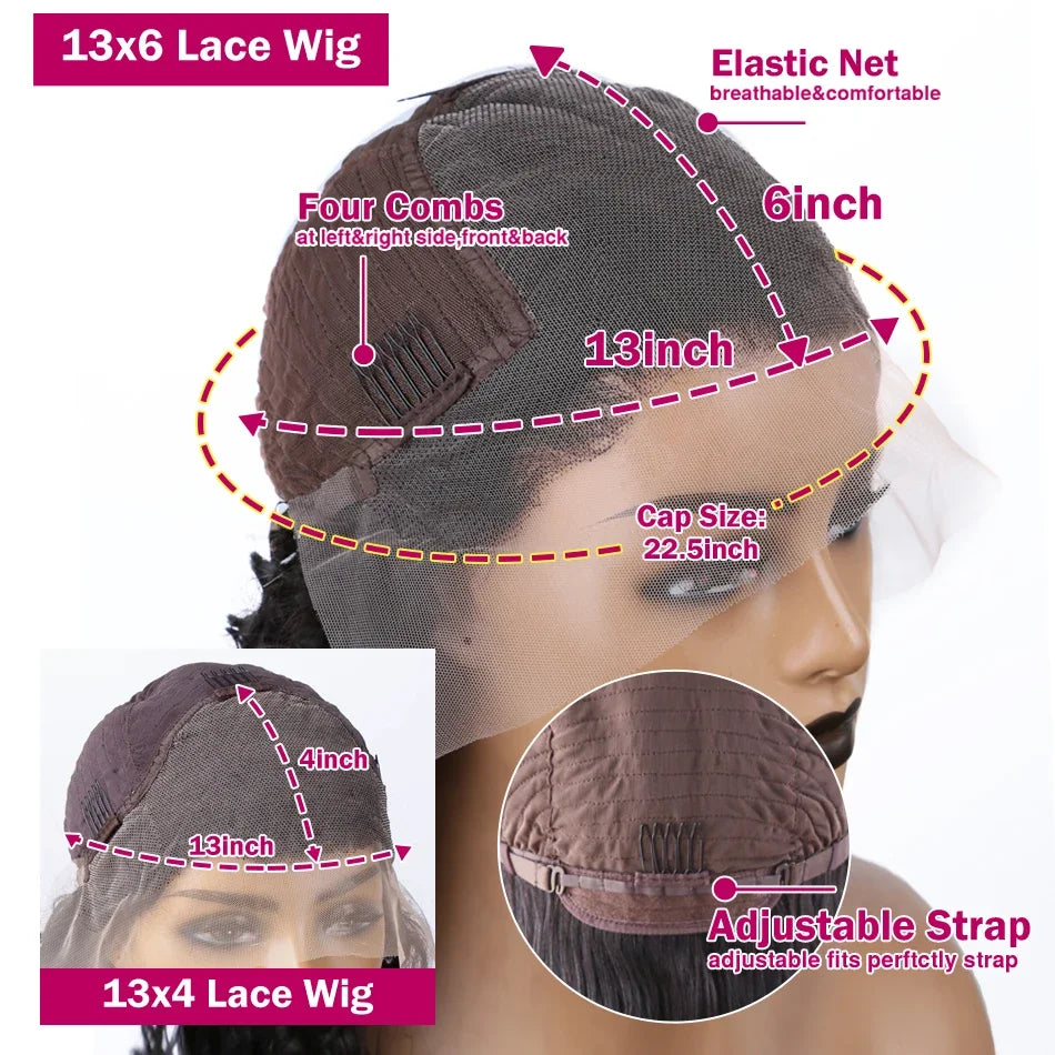 Loose Deep 13x6 Lace Front Human Hair Wig 30 40 Inches Brazilian Water Deep Wave 13x4 HD Lace Frontal Wig Curly Wigs For Women