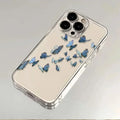 Flying Blue Butterfly Phone Case For iPhone 17 16 15 14 13 12 11 Pro Max Mini SE 7 8 Plus 16E Air Shockproof Transparent Cover