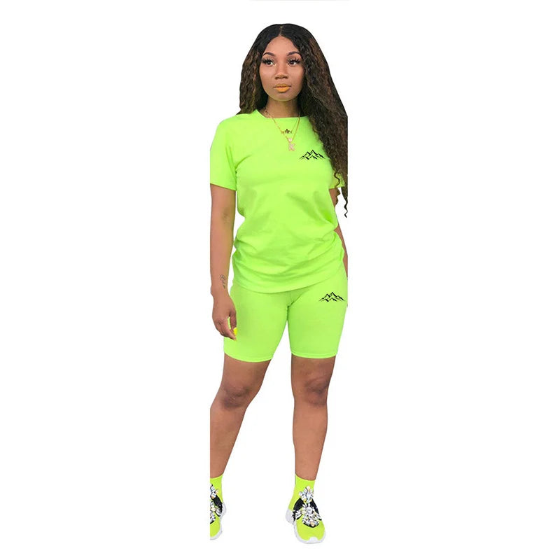 2026 Summer Two Piece Set for Women T-Shirts O-Neck Shorts Daily Short Sleeve Tracksuit Matching Hot Sales Casual Woman Clothing