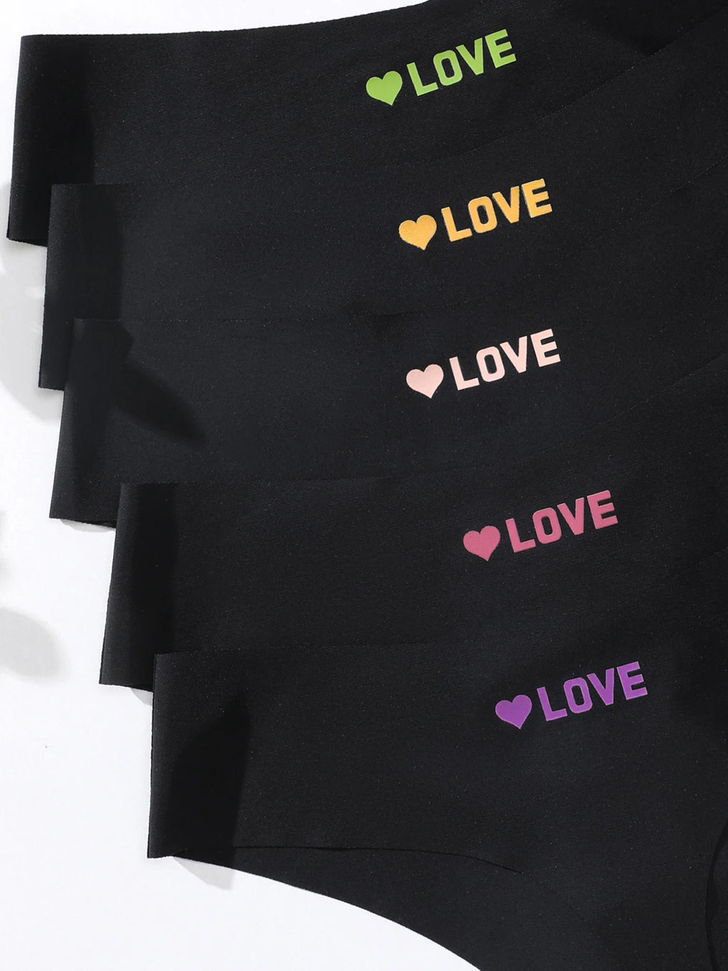 5pcs Women Low-Waist Triangle Panties Color Block Comfortable Soft Sexy
