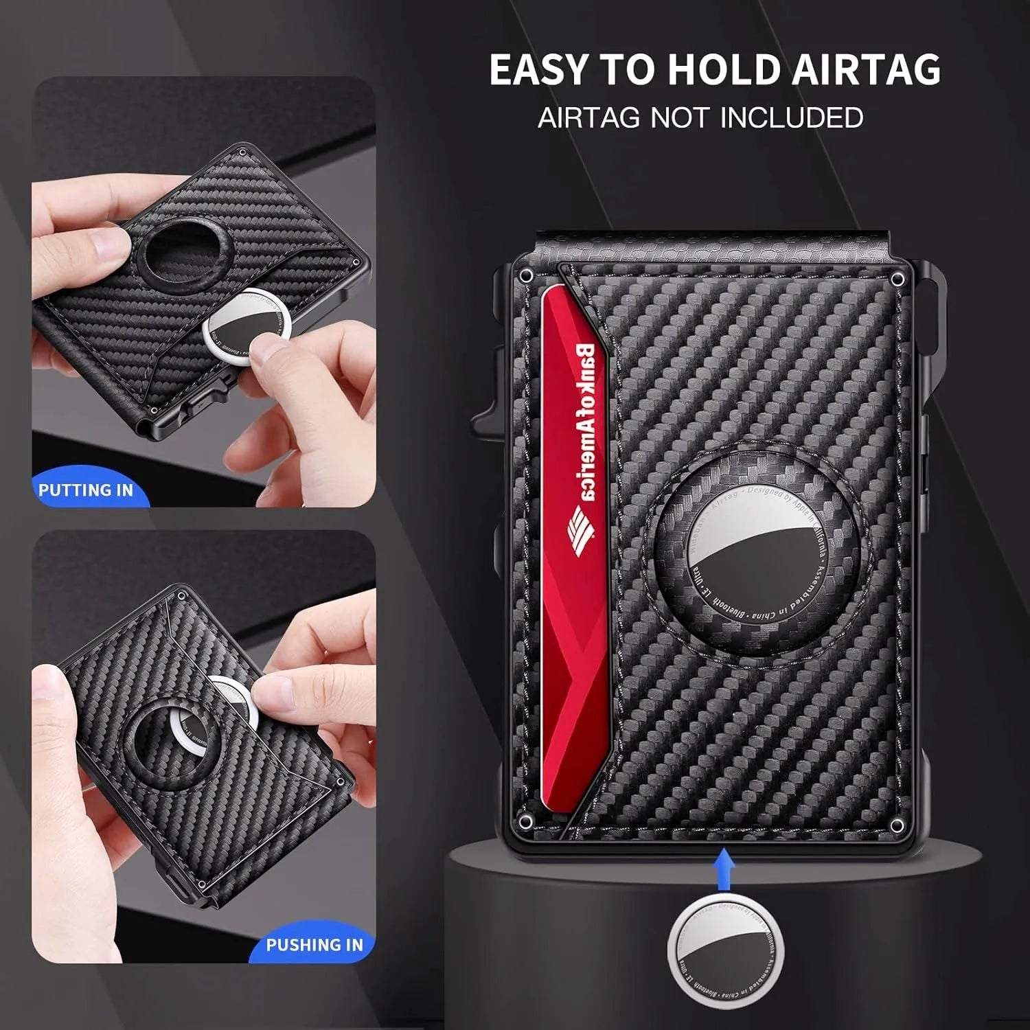 Men's Slim RFID Bifold Leather Wallet with Pop-up Aluminum Money Clip & Card Holder - Minimalist, Stylish, Secure