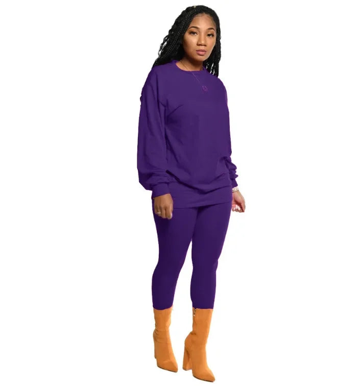 two piece set women 2 piece set stacked leggings clothes for women outfits stacked pants tracksuit female fall clothes 2024