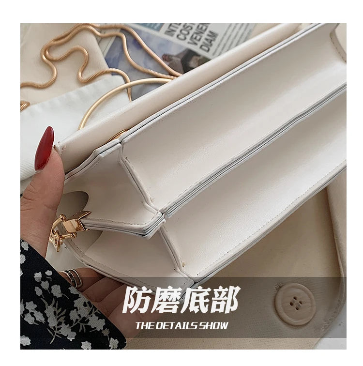 Popular Chain Strap Crossbody Bags For Women Fashion Flap Shoulder Bag Pu Leather Designer Handbags Women's Messenger Bags