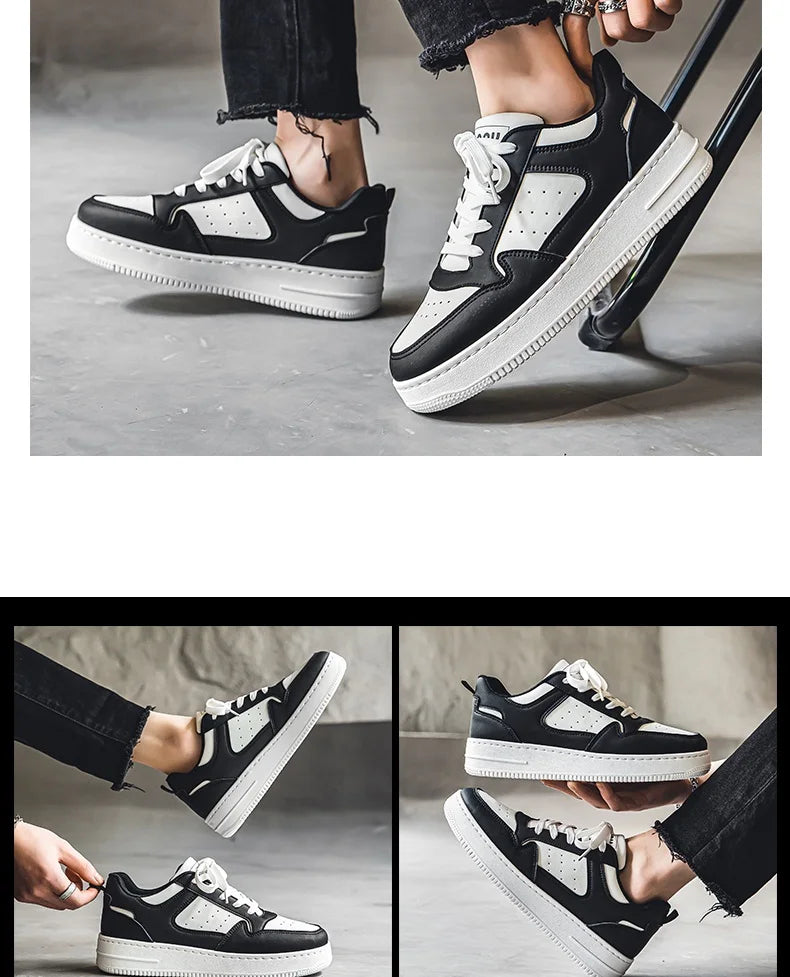 Men's New Breathable Sneakers, Versatile Thick-Soled White Sneakers, Sports Casual Sneakers, Running Shoes