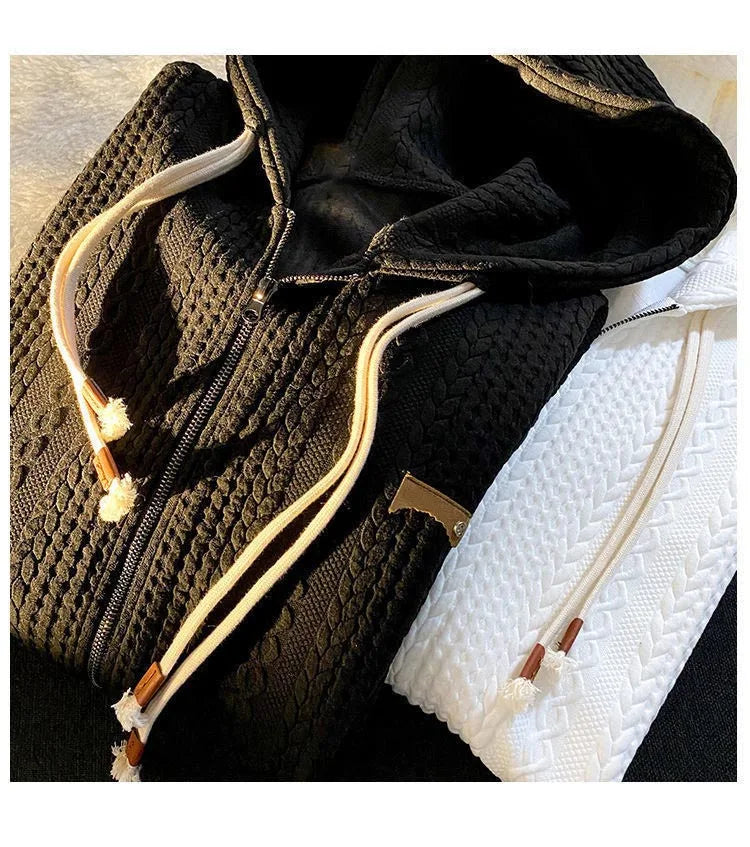 Spring Zipper Hooded Sweatshirts Women Streetwear Long Sleeve Cardigan Top Cloth Female Loose Zip Up Hoodies Pocket Vintage
