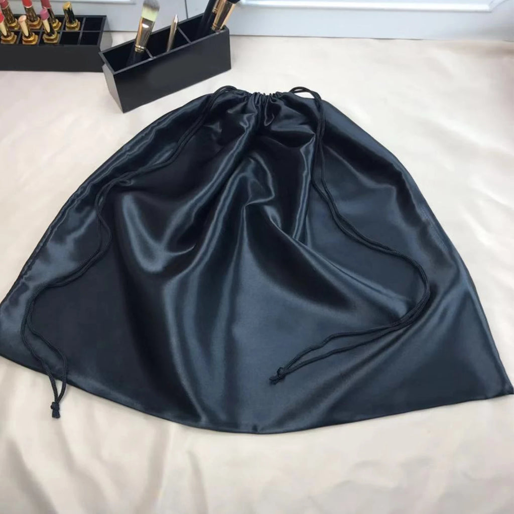 Black High Quality Smooth Storage Bag Dust Bag Bundle Drawstring Bag Environmental Protection Storage Bag Silk Satin Cloth