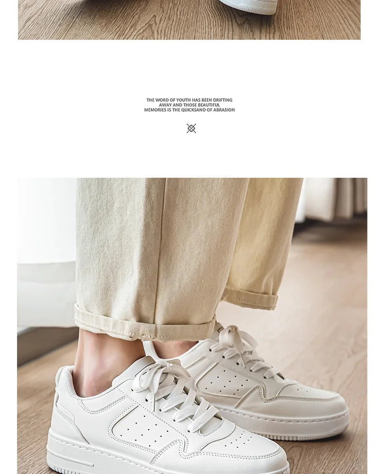 Men's New Breathable Sneakers, Versatile Thick-Soled White Sneakers, Sports Casual Sneakers, Running Shoes