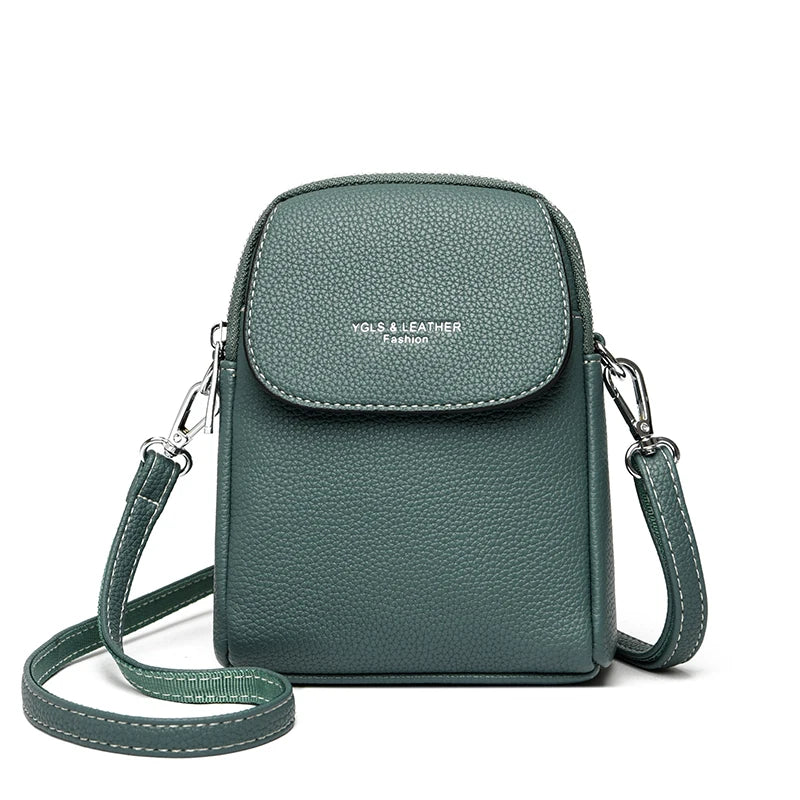 Luxury Leather Women Purse Fashion Female Handbag Brand Designer Shoulder Crossbody Bag High Quality Mobile Phone Bag Wallet