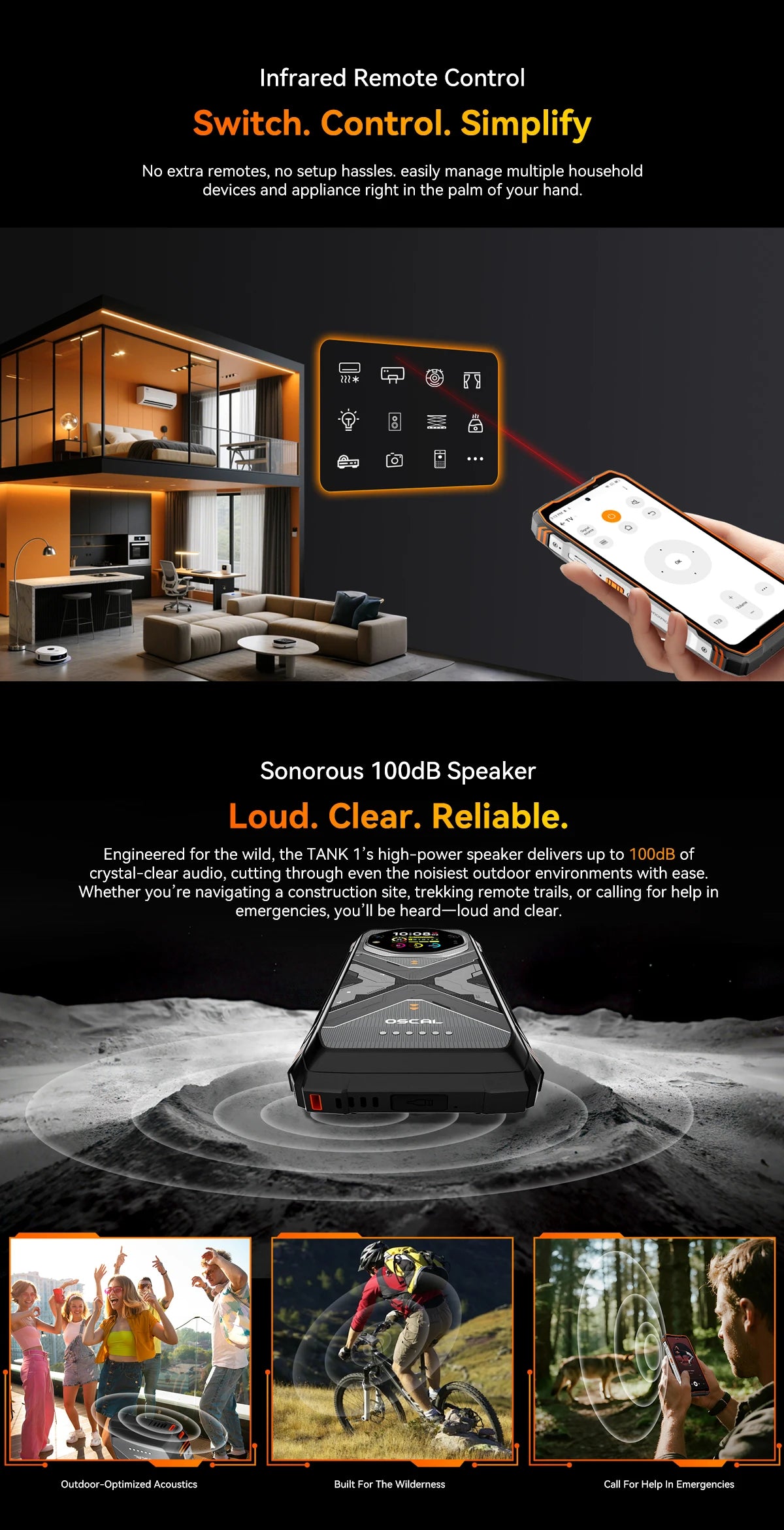 Blackview OSCAL TANK 1 5G Rugged Smartphone,20000mAh/55W, 6,78" FHD+ 120Hz Display, MTK7050,Android Camera,IP68/IP69K/GPS/NFC