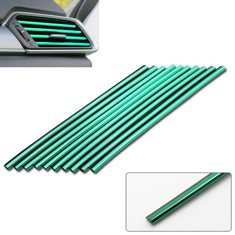 10PCS 20cm Car Air Conditioner Outlet Decorative U Shape Moulding Trim Decor Strips Car Styling Car Door Edge Corner Protector