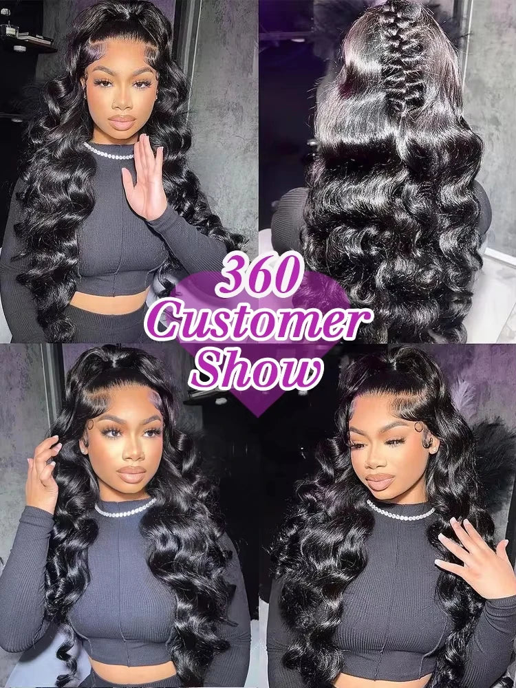Lakeisha High Density Loose Wave HD 13x6 Lace Front Wigs Human Hair Black Raw Brazilian Deep Curly 40 Inch 13x4 Lace Frontal Wig