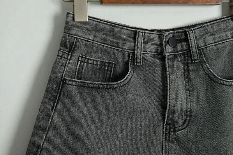 Hole Denim Shorts Women Korean Fashion High Waist Short Jeans Female Summer Slim Streetwear Irregular Wide Leg Shorts Ladies New