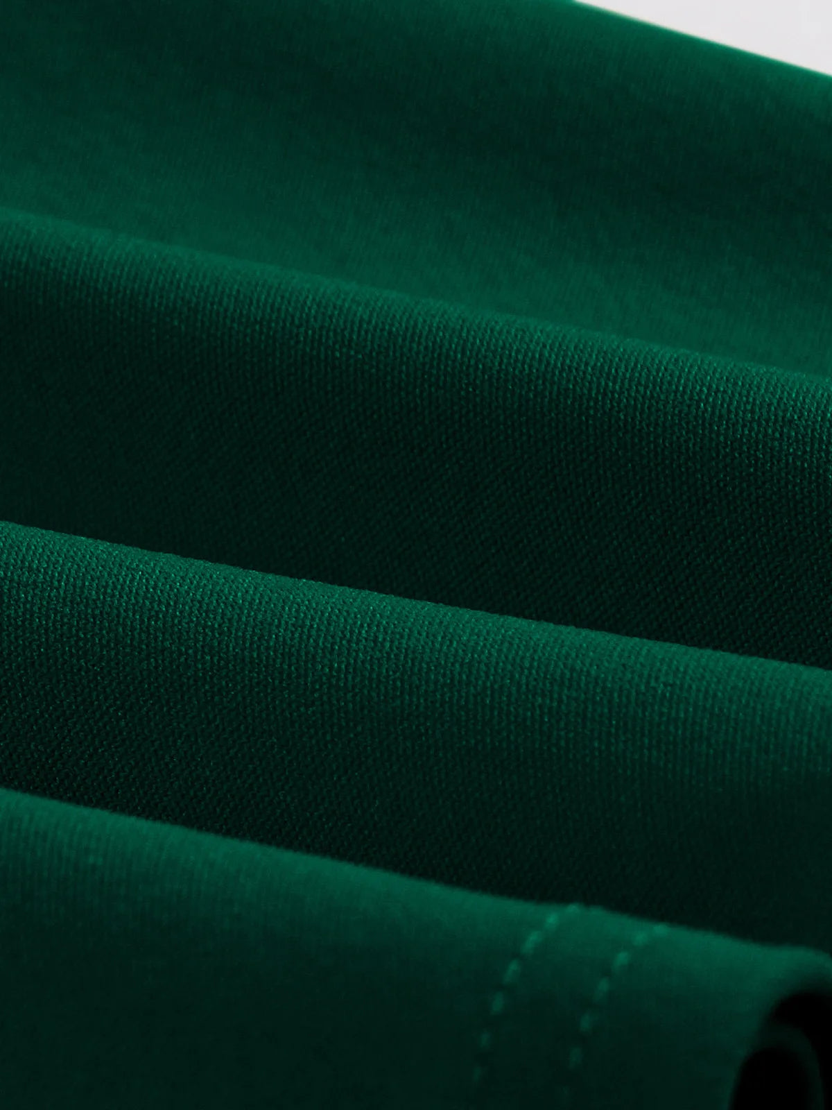 Tonval V-Neck Ruched Sleeve Green Plain Vintage Women Midi Dresses 2026 Summer Retro Prom Party Wear Pockets Side Swing Dress